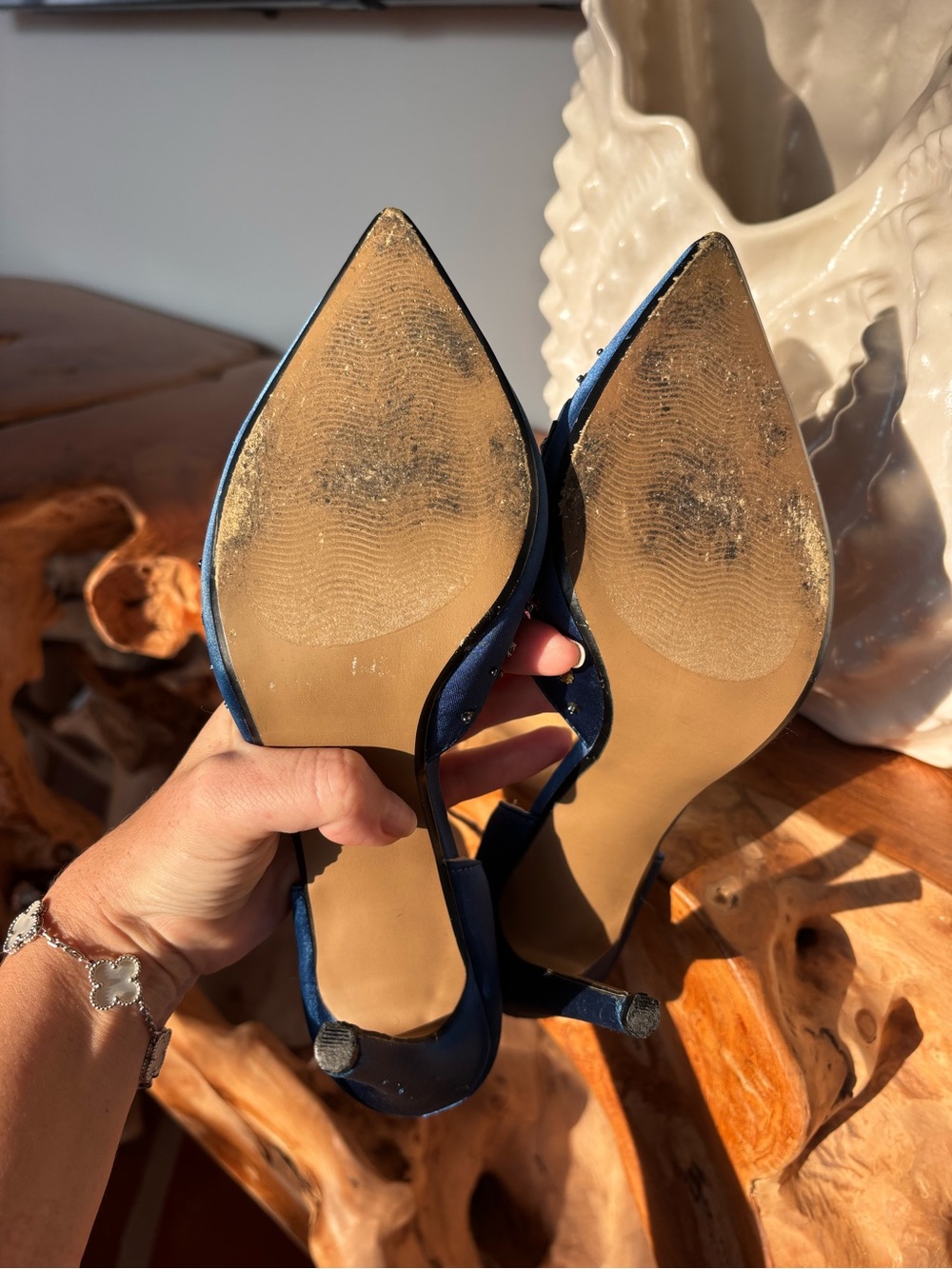 Betsey Johnson Blue Satin D’Orsay Rhinestone Embellished Heels Size 8M Holiday - Picture 11 of 12